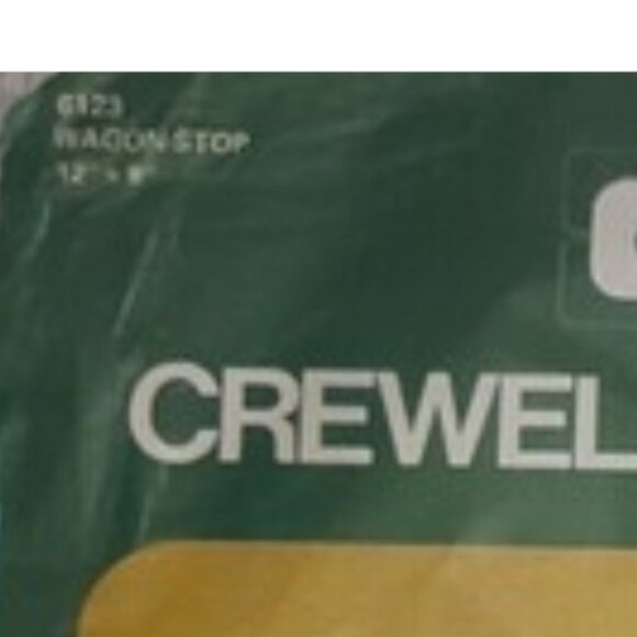 1975 Vintage Caron Crewel Embroidery Kit 6123 Wagon Stop 12"x9" - New in package - Picture 4 of 5